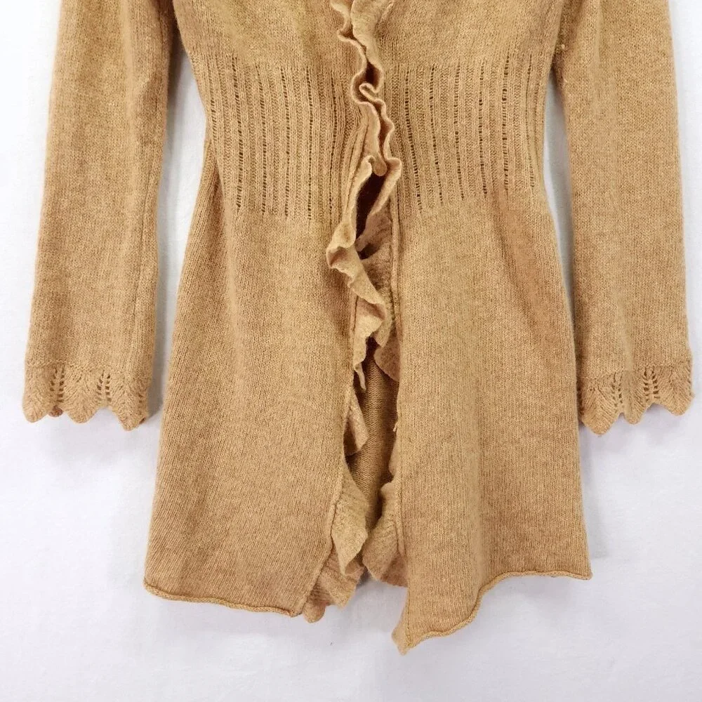 Anthropologie Sparrow Duster Cardigan Lambswool Angora Blend Beige Size Medium - Picture 10 of 14